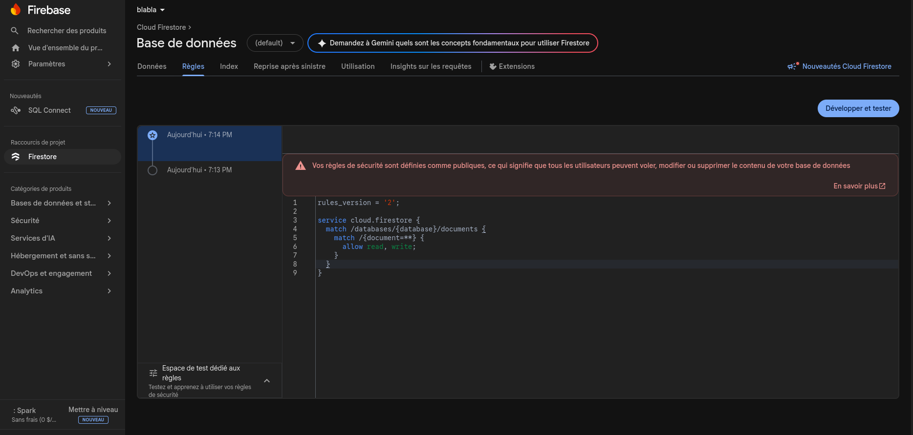 Firebase — Firestore rules